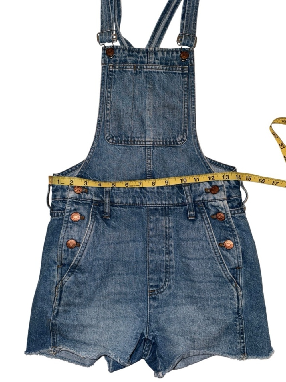 Madewell Adirondack Denim Short Overalls XXS Blue Size Orig $118 - Picture 3 of 7